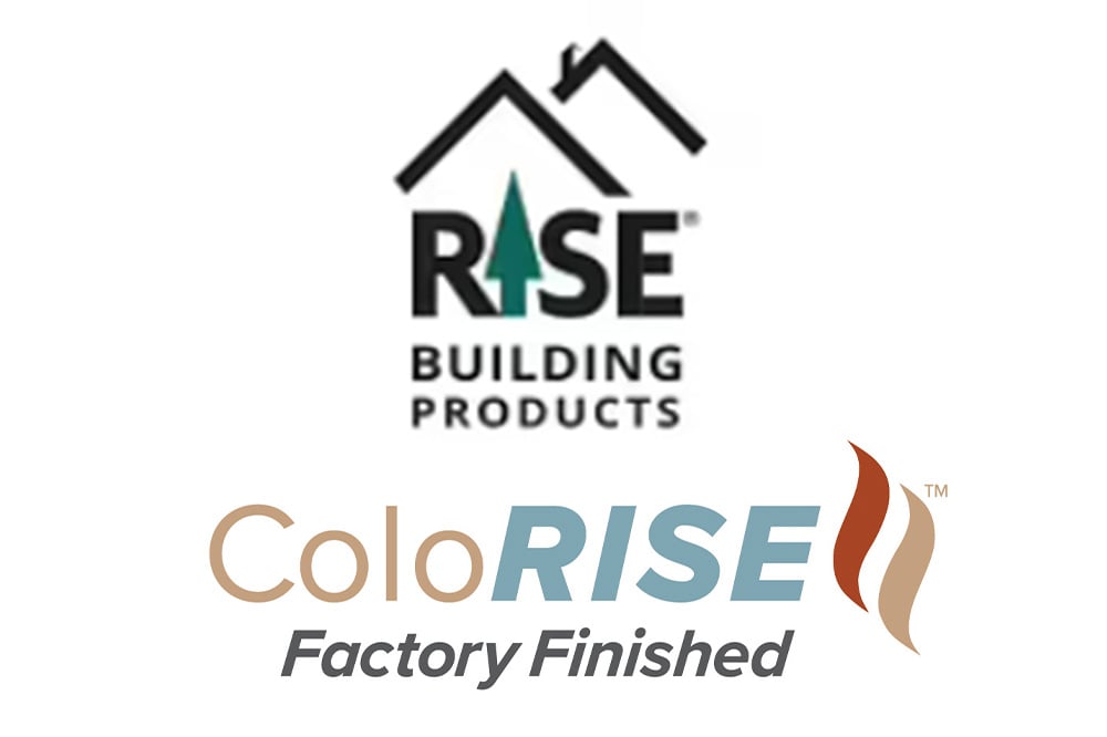 Rise building products and ColoRISE factory finish logos stacked